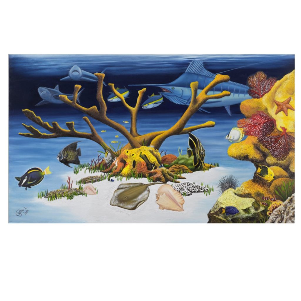 Original Ocean Theme Lithograph - Sculptlings.com