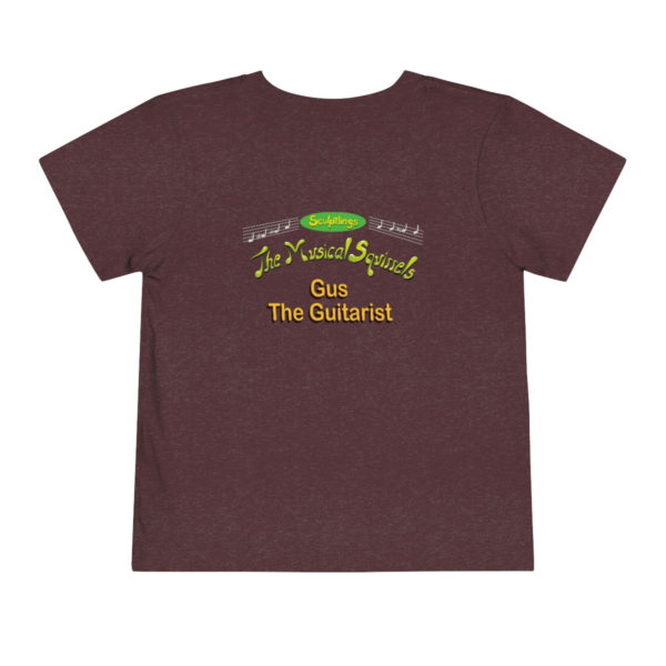 Gus the Guitarist Music Shirt Heather Maroon Back