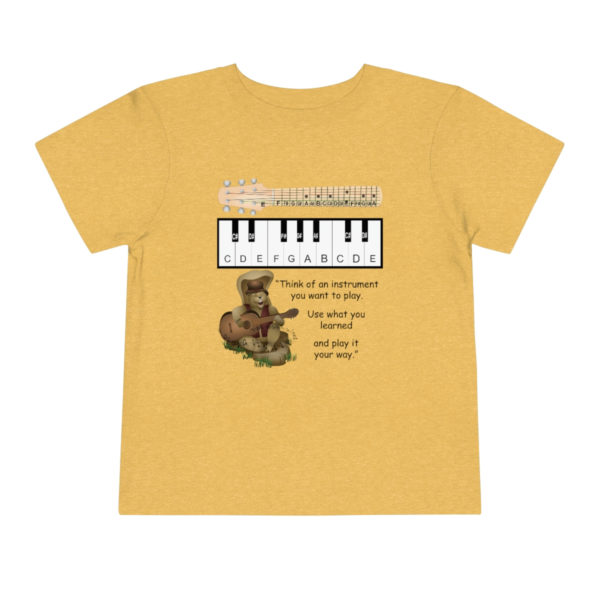 Gus the Guitarist Music Shirt Heather Yellow Gold