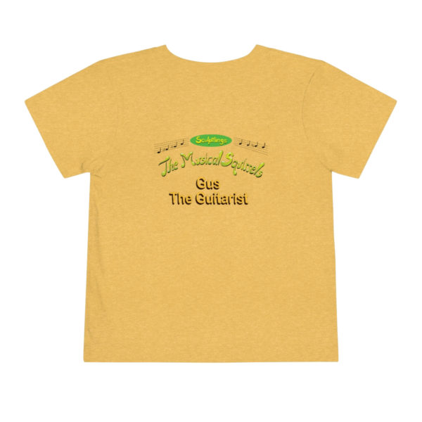 Gus the Guitarist Music Shirt Heather Yellow Gold Back