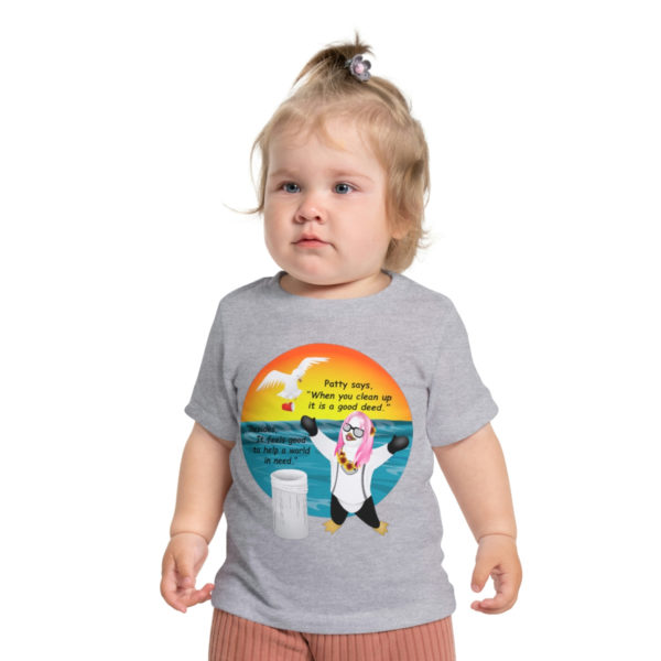 Patty the Paddleboarder Toddler T-Shirt in Grey