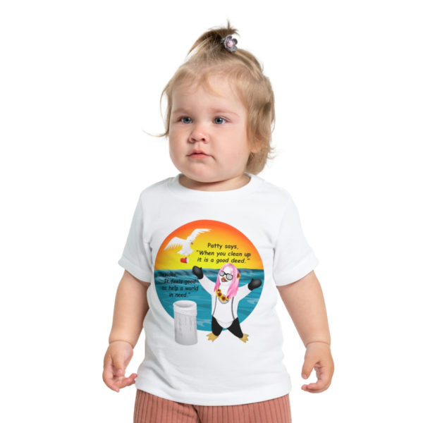 Patty the Paddleboarder Toddler T-Shirt in White