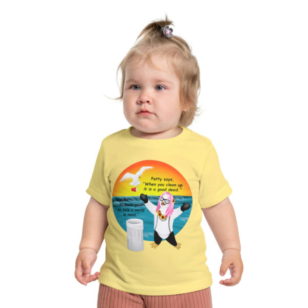 Patty the Paddleboarder Toddler T-Shirt in Yellow