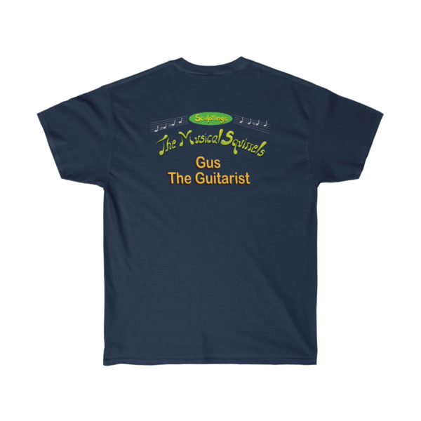 Gus the Guitarist Mens Music Shirt Navy Back