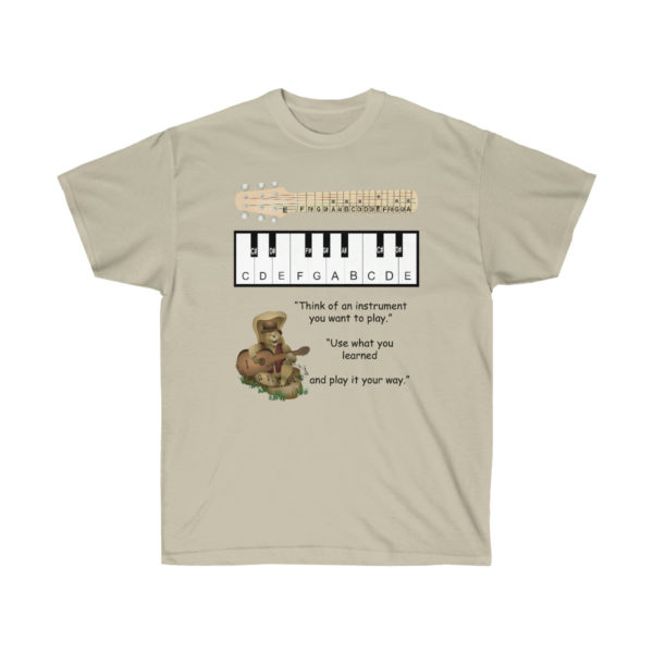 Gus the Guitarist Mens Music Shirt Sand