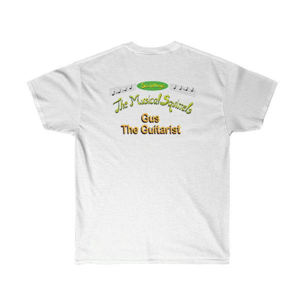 Gus the Guitarist Mens Music Shirt White Back