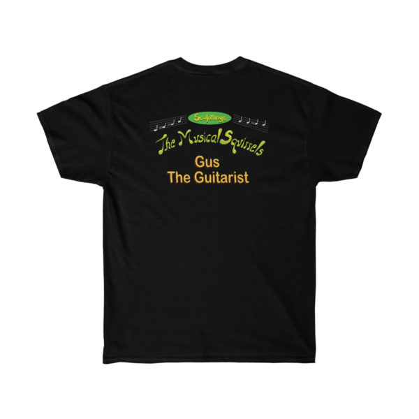 Gus the Guitarist Mens Music Shirt Black Back